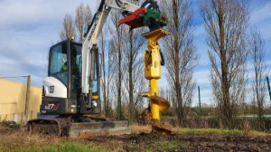 Tarière hydraulique avec motoréducteur