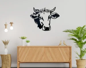 Décoration murale en métal - Vache